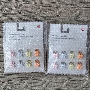 NWT Lululemon 16pc Mini Claw Logo Clip Bundle, Rainbow Pastels